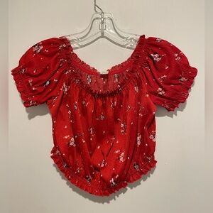 H&M Off Shoulder Floral Crop Top